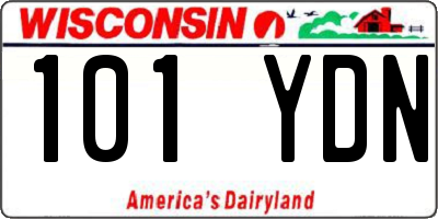WI license plate 101YDN