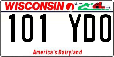 WI license plate 101YDO