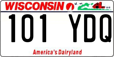 WI license plate 101YDQ