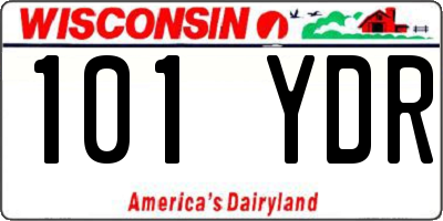 WI license plate 101YDR