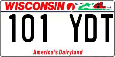 WI license plate 101YDT