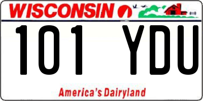 WI license plate 101YDU