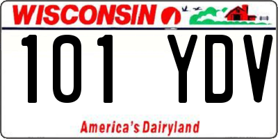 WI license plate 101YDV
