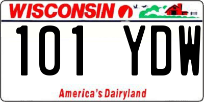 WI license plate 101YDW