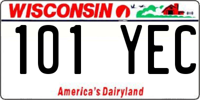 WI license plate 101YEC