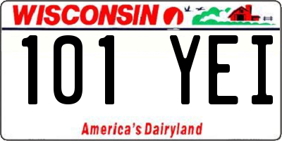 WI license plate 101YEI