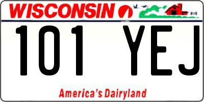 WI license plate 101YEJ