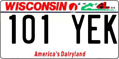 WI license plate 101YEK