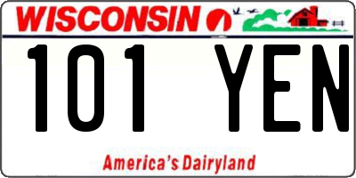 WI license plate 101YEN