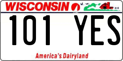 WI license plate 101YES