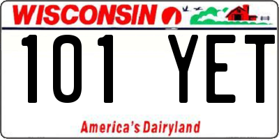 WI license plate 101YET