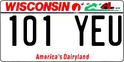 WI license plate 101YEU