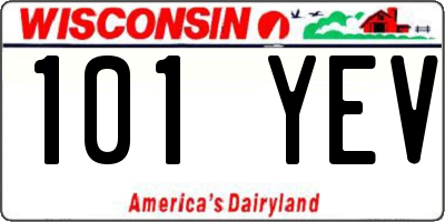 WI license plate 101YEV