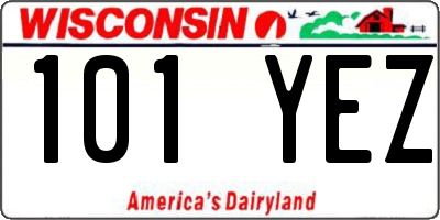 WI license plate 101YEZ
