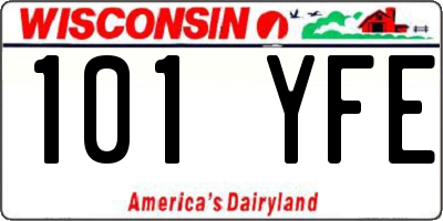WI license plate 101YFE