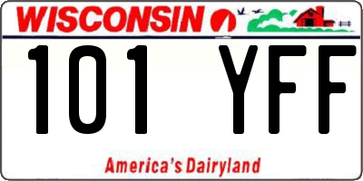 WI license plate 101YFF