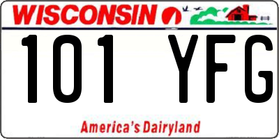WI license plate 101YFG