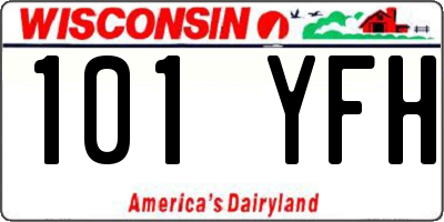 WI license plate 101YFH