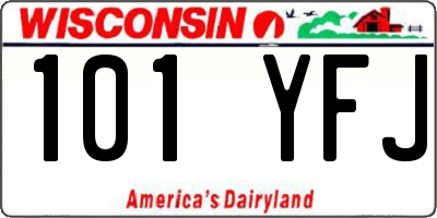 WI license plate 101YFJ