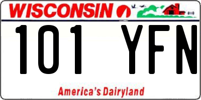 WI license plate 101YFN