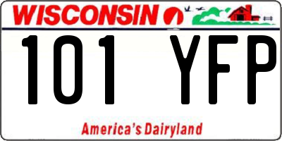 WI license plate 101YFP