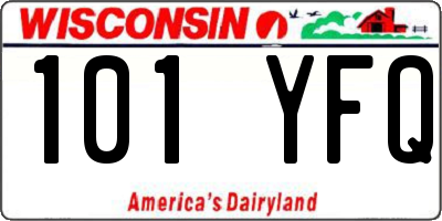 WI license plate 101YFQ