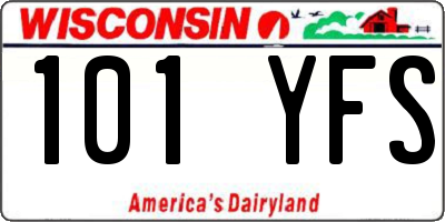 WI license plate 101YFS
