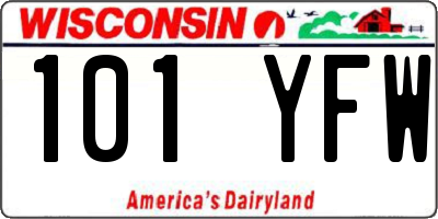 WI license plate 101YFW