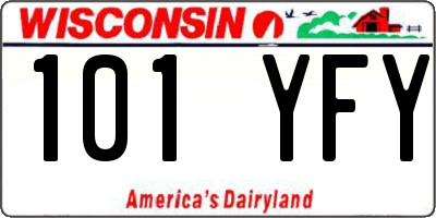 WI license plate 101YFY