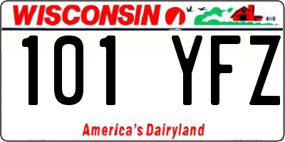 WI license plate 101YFZ