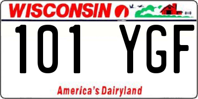 WI license plate 101YGF