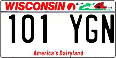 WI license plate 101YGN