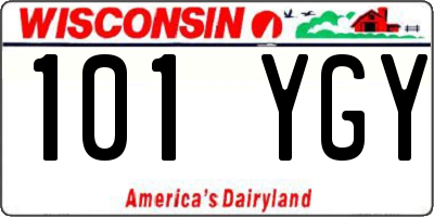 WI license plate 101YGY