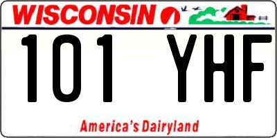 WI license plate 101YHF
