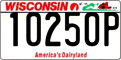 WI license plate 10250P