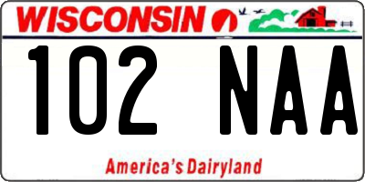 WI license plate 102NAA