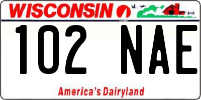 WI license plate 102NAE