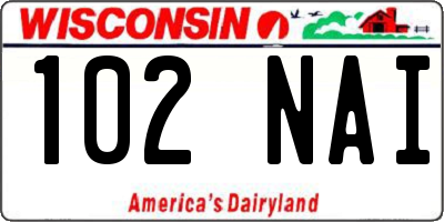 WI license plate 102NAI