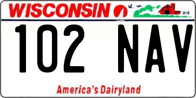 WI license plate 102NAV