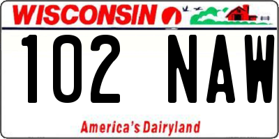 WI license plate 102NAW