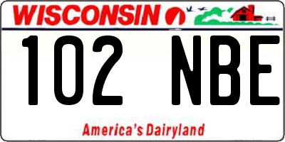 WI license plate 102NBE