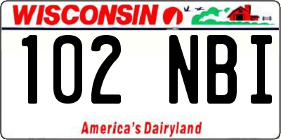 WI license plate 102NBI