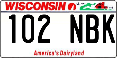 WI license plate 102NBK