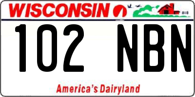 WI license plate 102NBN