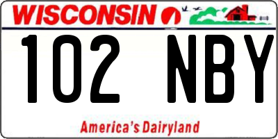WI license plate 102NBY