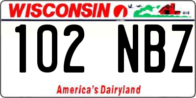 WI license plate 102NBZ