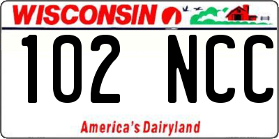 WI license plate 102NCC