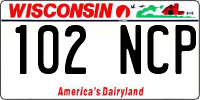 WI license plate 102NCP