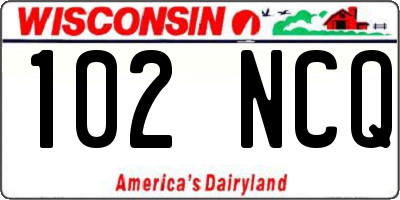 WI license plate 102NCQ