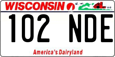 WI license plate 102NDE